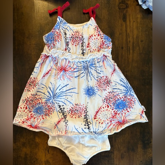 Burt's Bees Baby Firework Print Dress with Bloomers - Picture 2 of 4